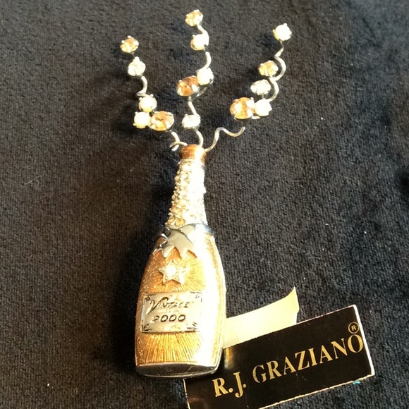 Vintage Graziano New Years Champagne Brooch - Picture 1 of 6
